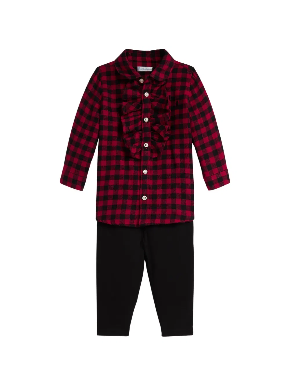 Брючный комплект с оборками Polo Ralph Lauren Kids, красный