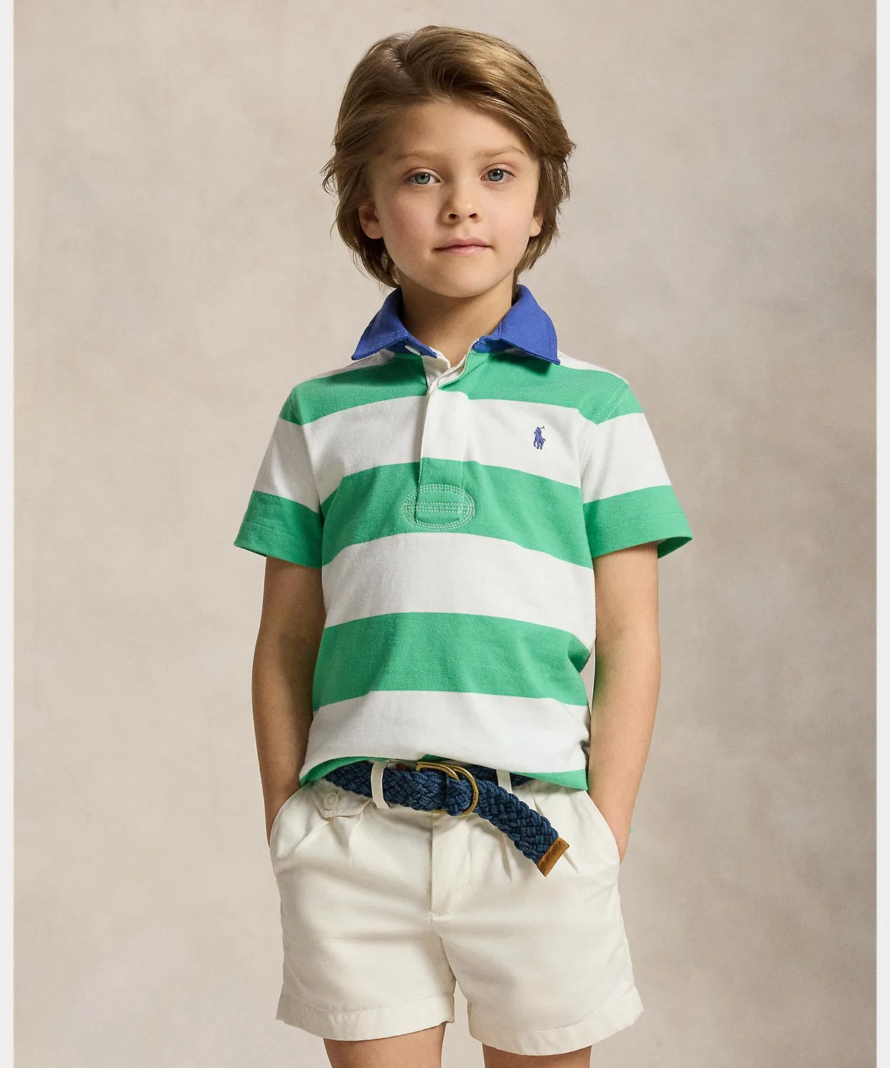 Футболка поло с полосатым принтом, хлопок, Polo Ralph Lauren, мультиколор