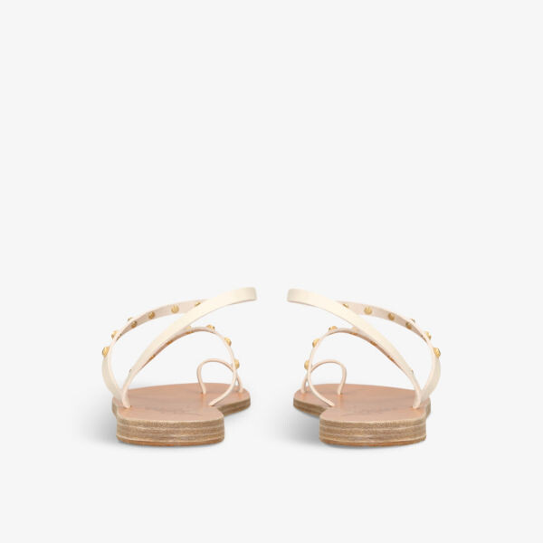 Сандалии из кожи с пчелиными заклепками Eleftheria Ancient Greek Sandals, белый — фото 4