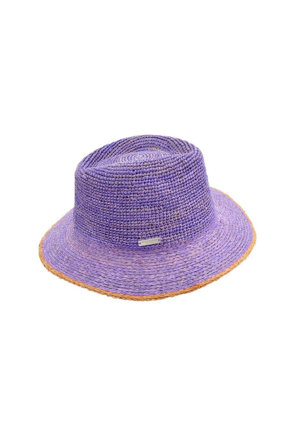 

Федора из рафии соломенная 55352-0 SEEBERGER, цвет Amethyst/sand
