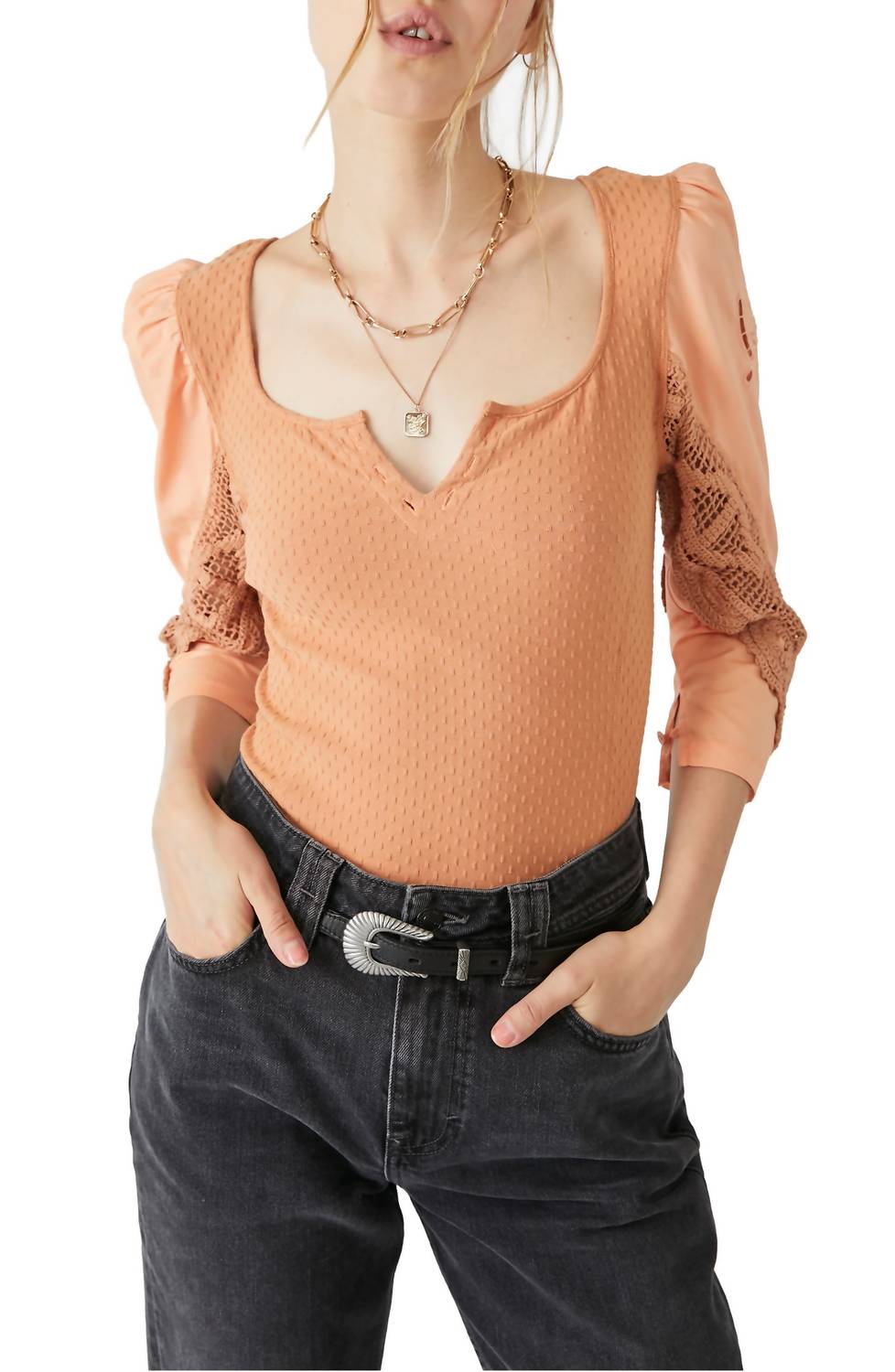 

Блузка женская Free People, цвет peached copper