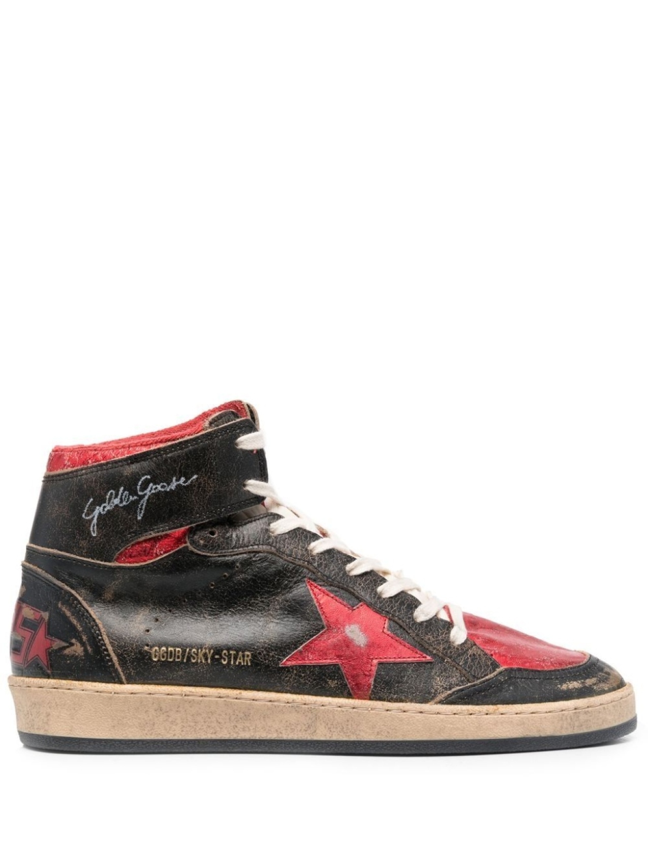Golden Goose высокие кроссовки с эффектом потертости, черный