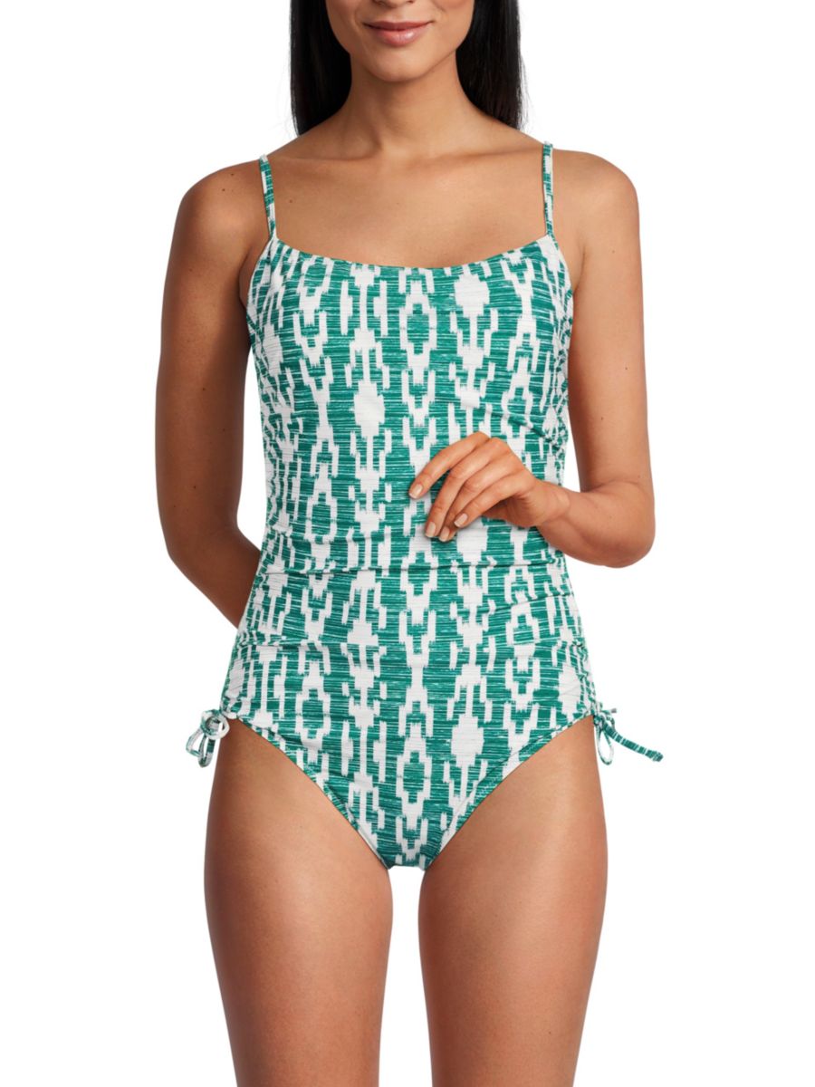 

Слитный купальник с квадратным вырезом Gottex Swimwear, цвет Emerald White