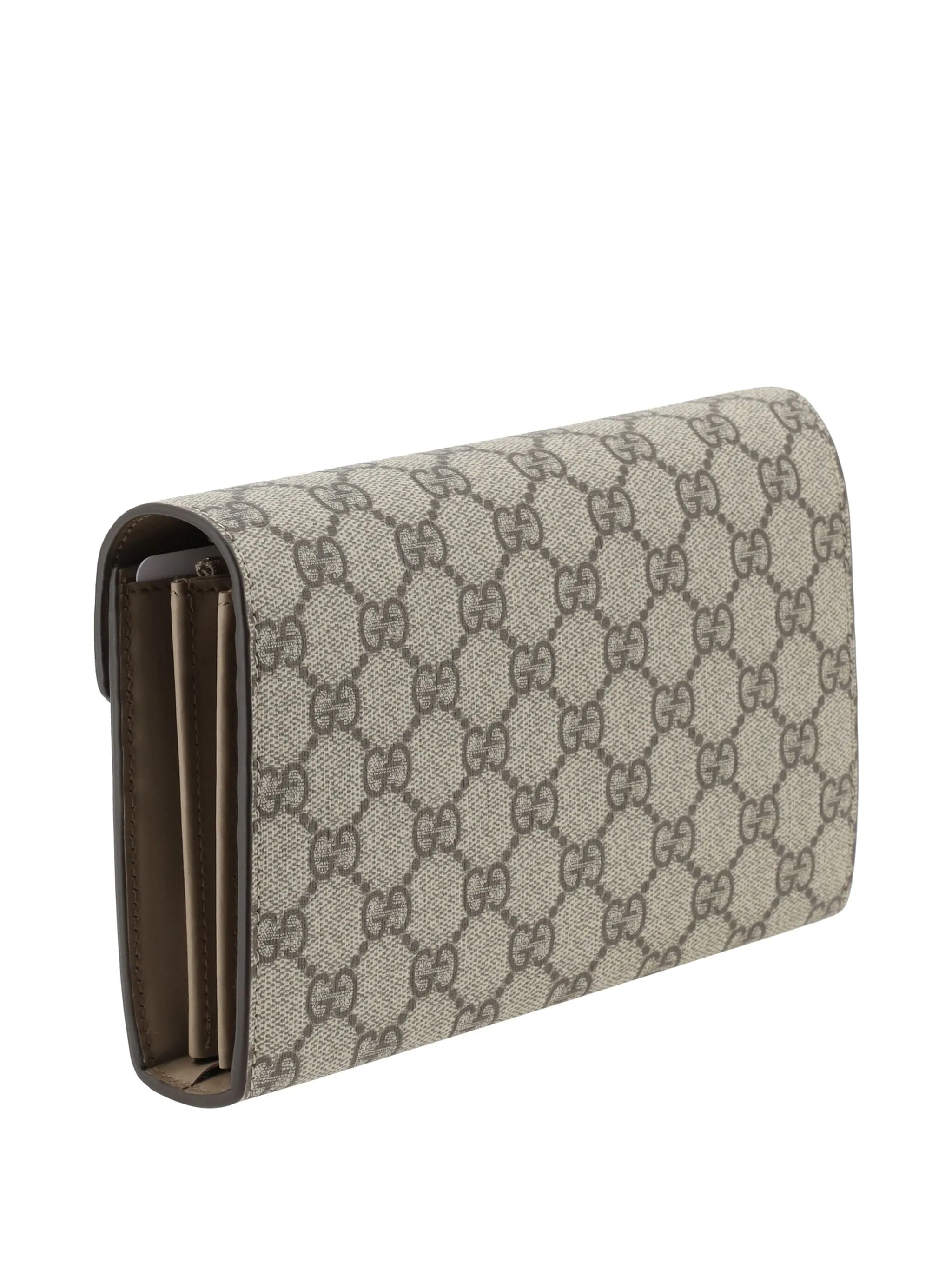 Кошелек Dionysus на цепочке с узором GG Supreme Gucci, бежевый — фото 2