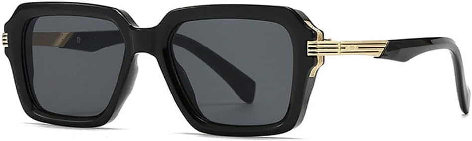 

Мужские солнцезащитные очки в стиле ретро с двухцветной оправой и заклепками, женские градиентные очки с защитой от УФ-излучения UV400, модные панк-солнцезащитные очки TKKTLLT, Black Golden Gray