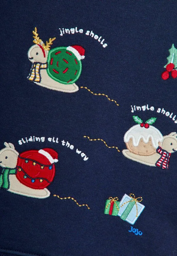 Толстовка стандартного кроя Jojo Maman Bébé, Navy Blue Christmas Snails — фото 4
