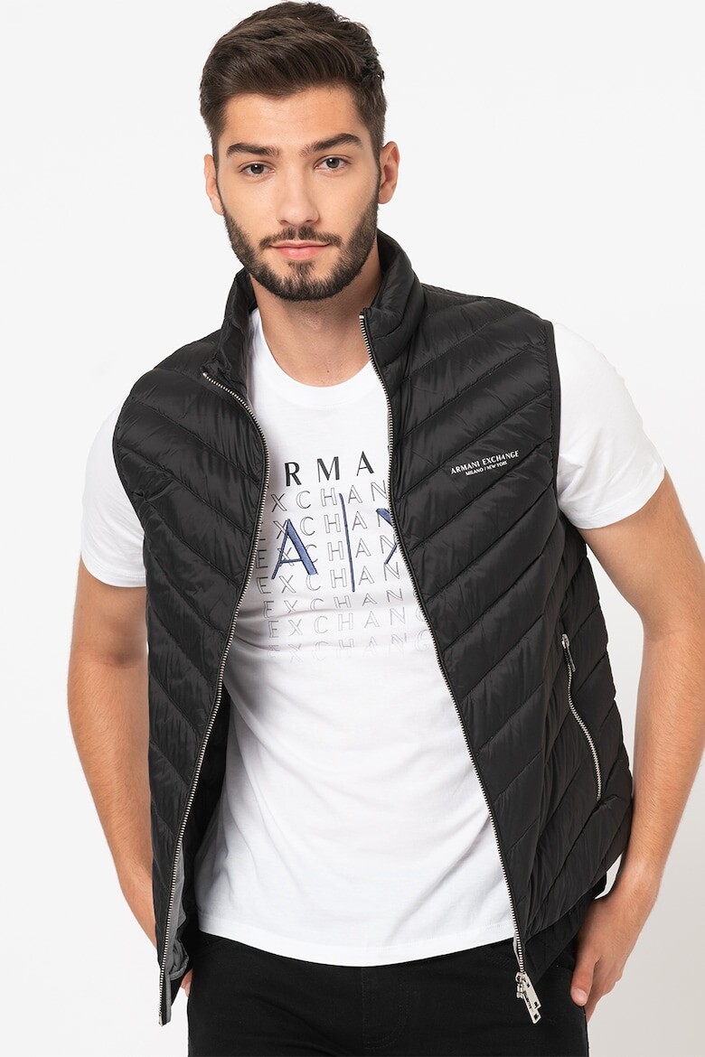 

Стеганый жилет на молнии Armani Exchange, черный
