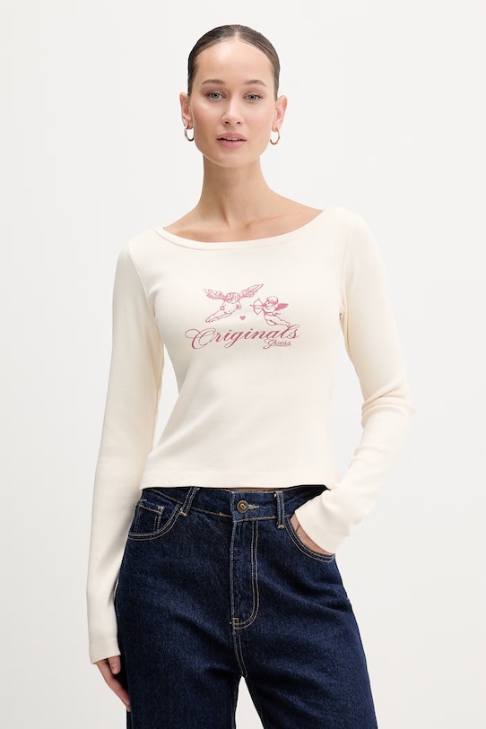 

Лонгслив Guess Originals, бежевый