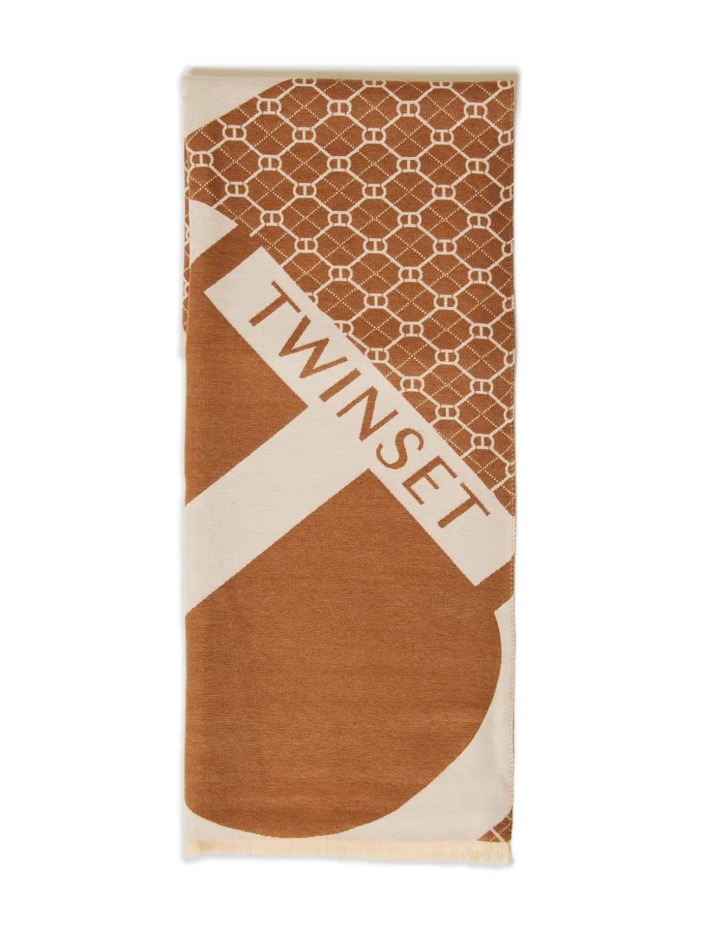 

Шарф с логотипом TWINSET, коричневый