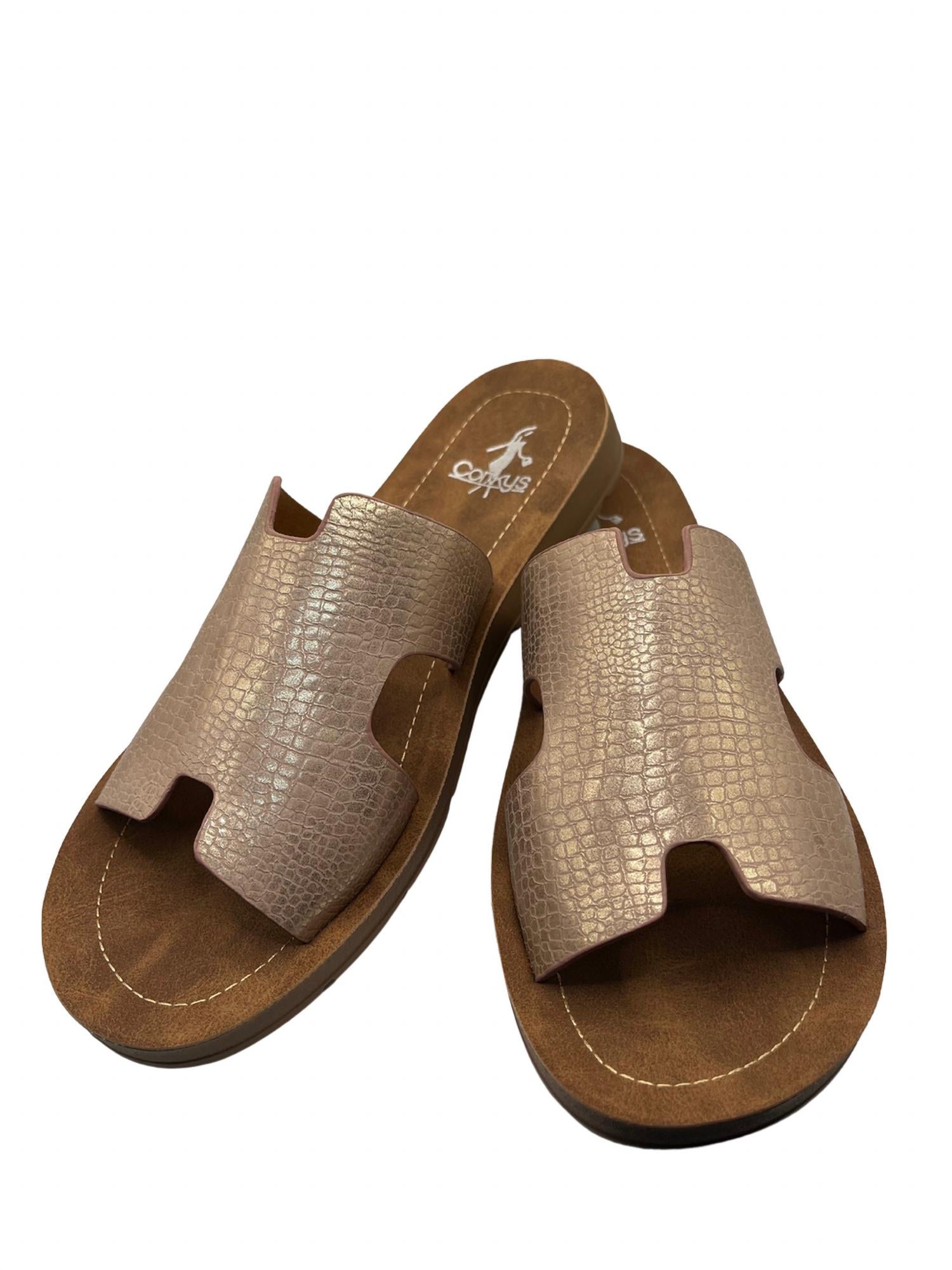 Женские сандалии Bogalusa в розовом цвете под крокодил Boutique By Corkys