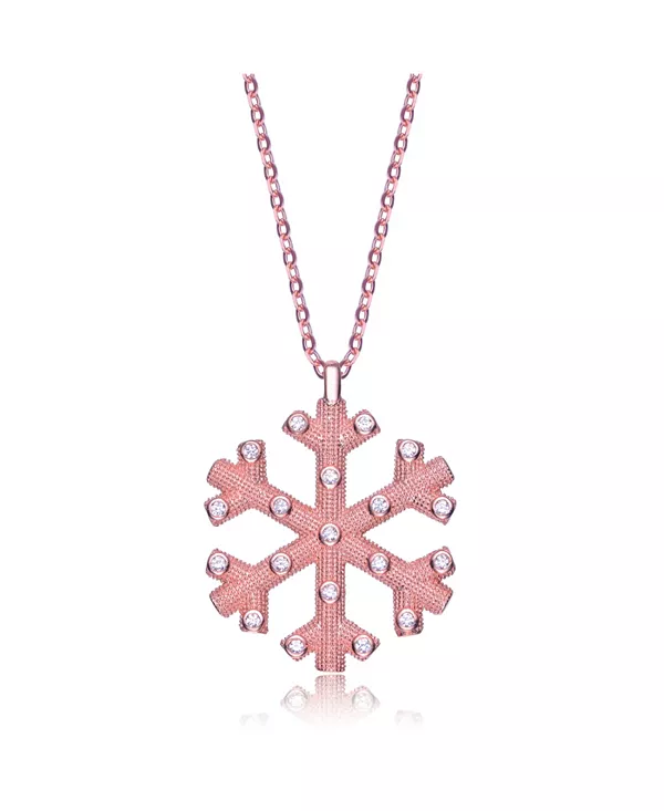 

Подвеска-Снежинка из стерлингового серебра с кубическим цирконием Genevive, rose