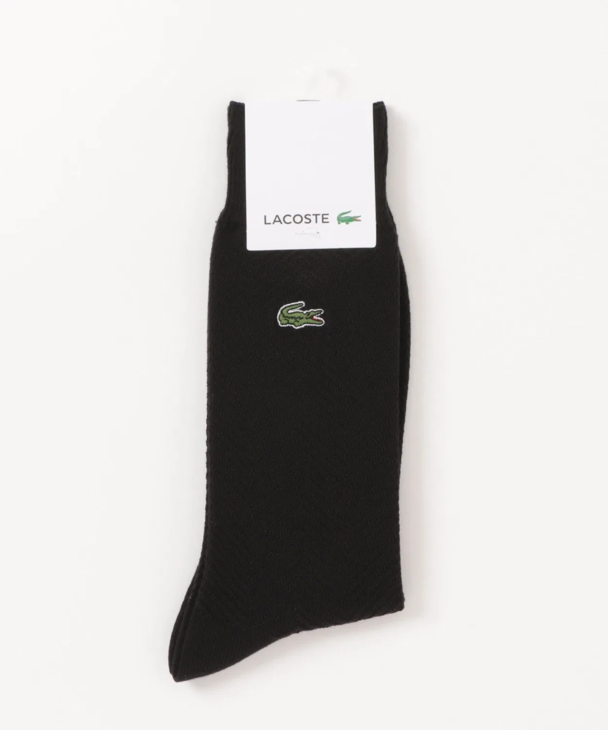 Носки LACOSTE хлопковые в елочку черные