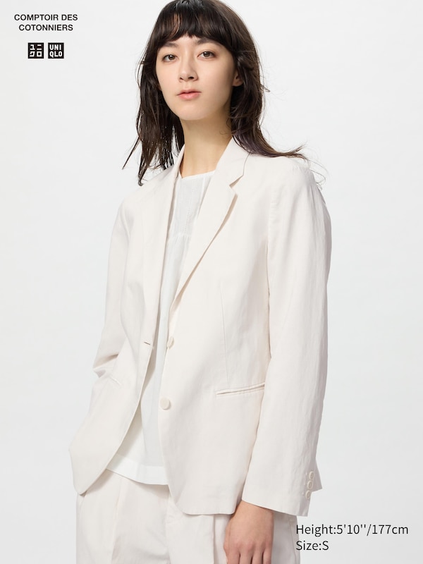 

Пиджак из льняной смеси Uniqlo, белый