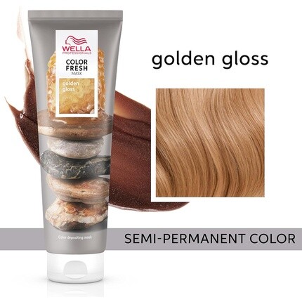 Wella Профессиональная маска Color Fresh, временная освежающая краска для волос, полуперманентная, смываемая, цвет 150 мл, золотистый блеск — фото 2