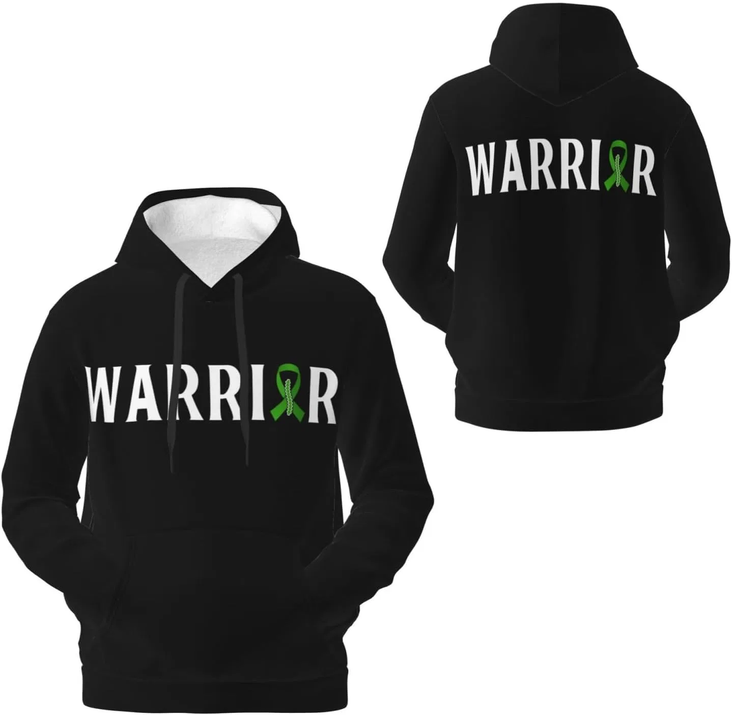 Мужская флисовая толстовка с капюшоном Warrior Scoliosis Awareness Generic, черный — фото 4