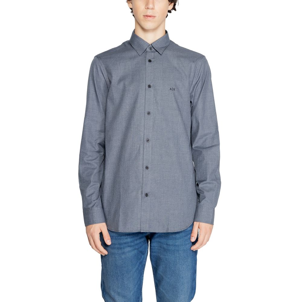 

Синяя хлопковая рубашка Armani Exchange