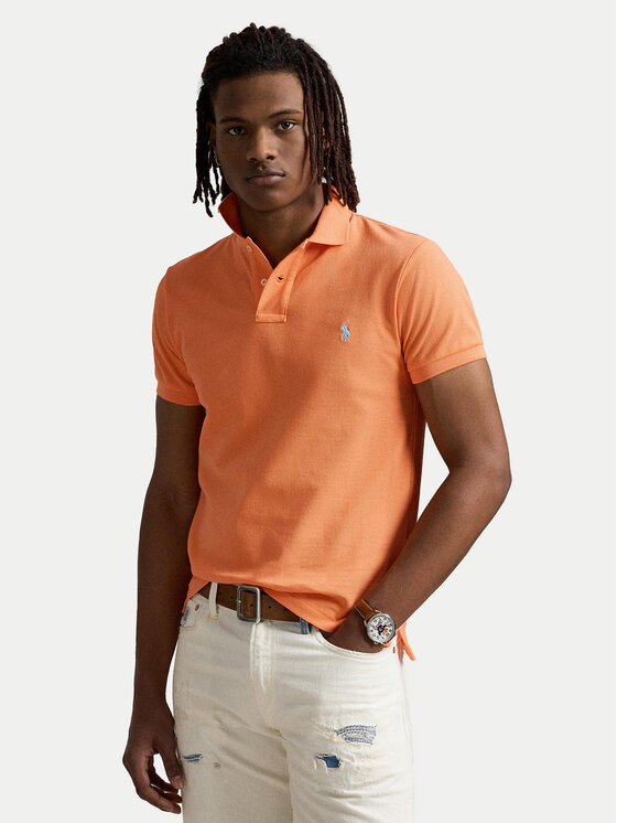 

Рубашка поло облегающего кроя 710536856448 Polo Ralph Lauren, оранжевый