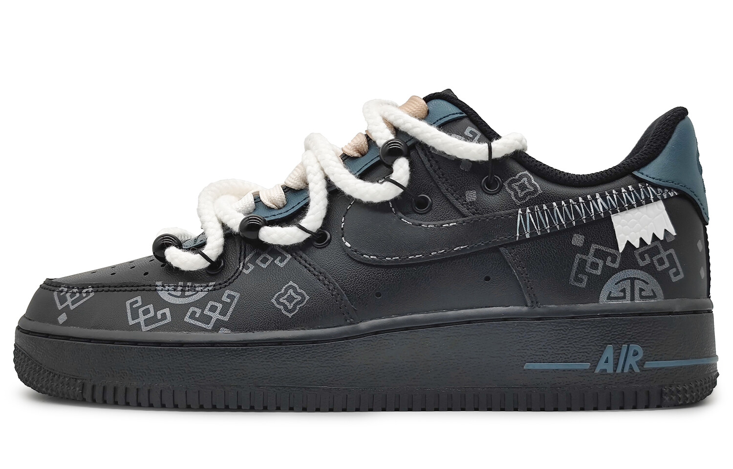 

Кроссовки Nike Air Force 1 Skateboard Shoes Men Low-Top Silver/Blue