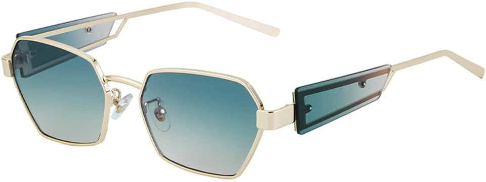 

Модные солнцезащитные очки для женщин, роскошные металлические солнцезащитные очки для женщин, классические прямоугольные очки для вождения, защита от ультрафиолета UV400, голубой, один размер TYUVIVO, Cyan