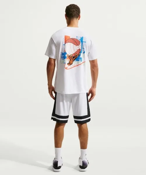 Шорты из полиэстера Nike Dri-FIT CLASSIC 10IN белые черные — фото 3