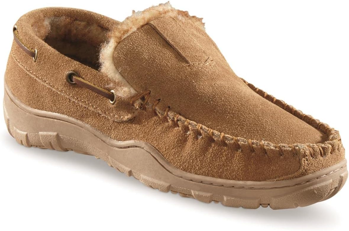 

Мужские замшевые мокасины Guide Gear с меховой подкладкой для дома и улицы, Cinnamon