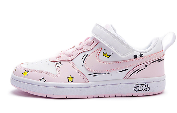 

Кроссовки для скейтбординга Court Borough Kids PS Low-top, белые/розовые Nike, розовый