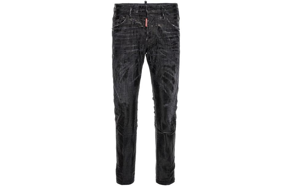 

Джинсы Distressed с нашивкой логотипа Dsquared2 DSQUARED 2, черный