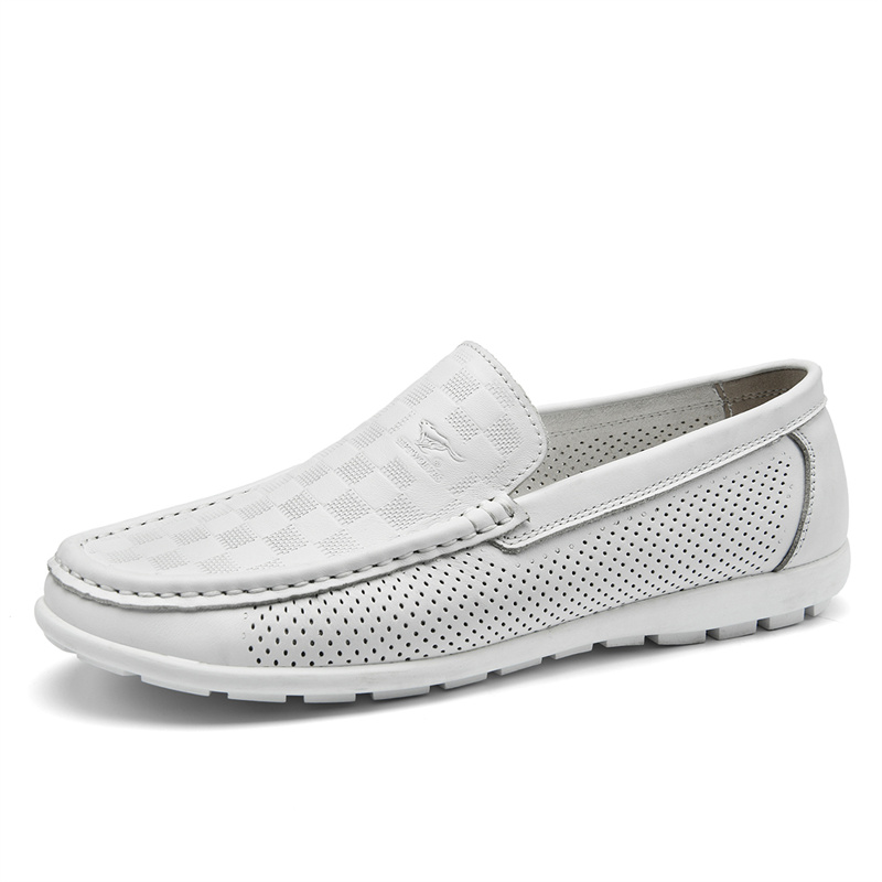 SEPTWOLVES Мокасины мужские черно-белые белые, цвет White (Standard Leather Shoe Size) — фото 2