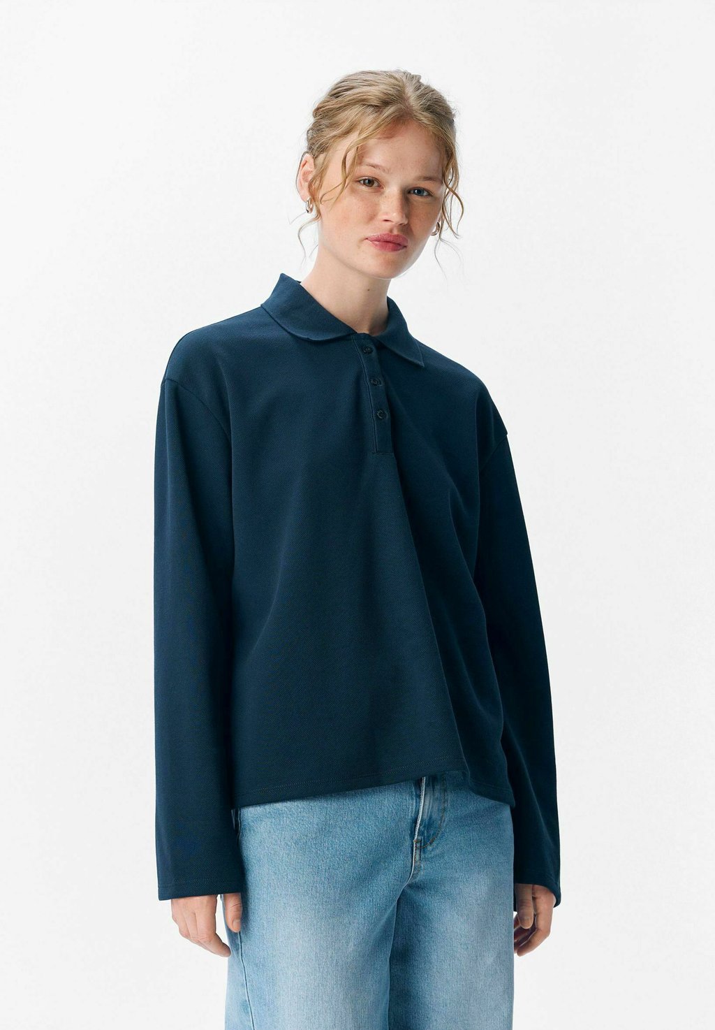 

Рубашка поло LO E AW FAIR 24 - Long sleeved top Object, темно-синий