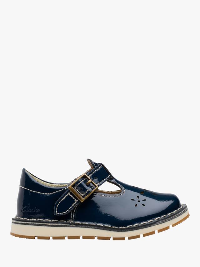 

Детские кроссовки joyful skip t-bar для малышей Clarks, цвет Navy Patent