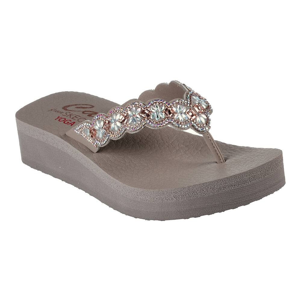 Женские сандалии Skechers Cali Vinyasa Happy Spring на танкетке с ремешками, цвет Taupe