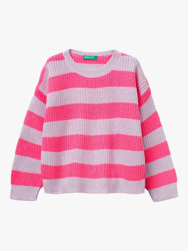 

Детский вязаный джемпер в полоску двух цветов Benetton, Violet