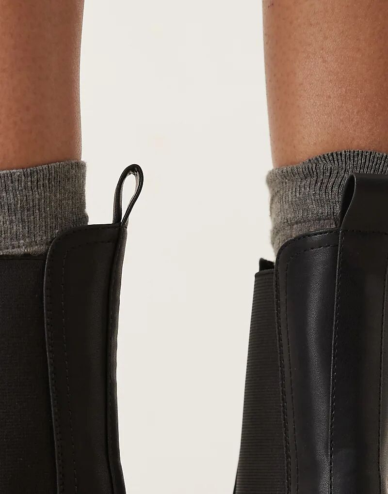 Массивные ботинки челси на каблуке ASOS DESIGN Rae черного цвета — фото 3