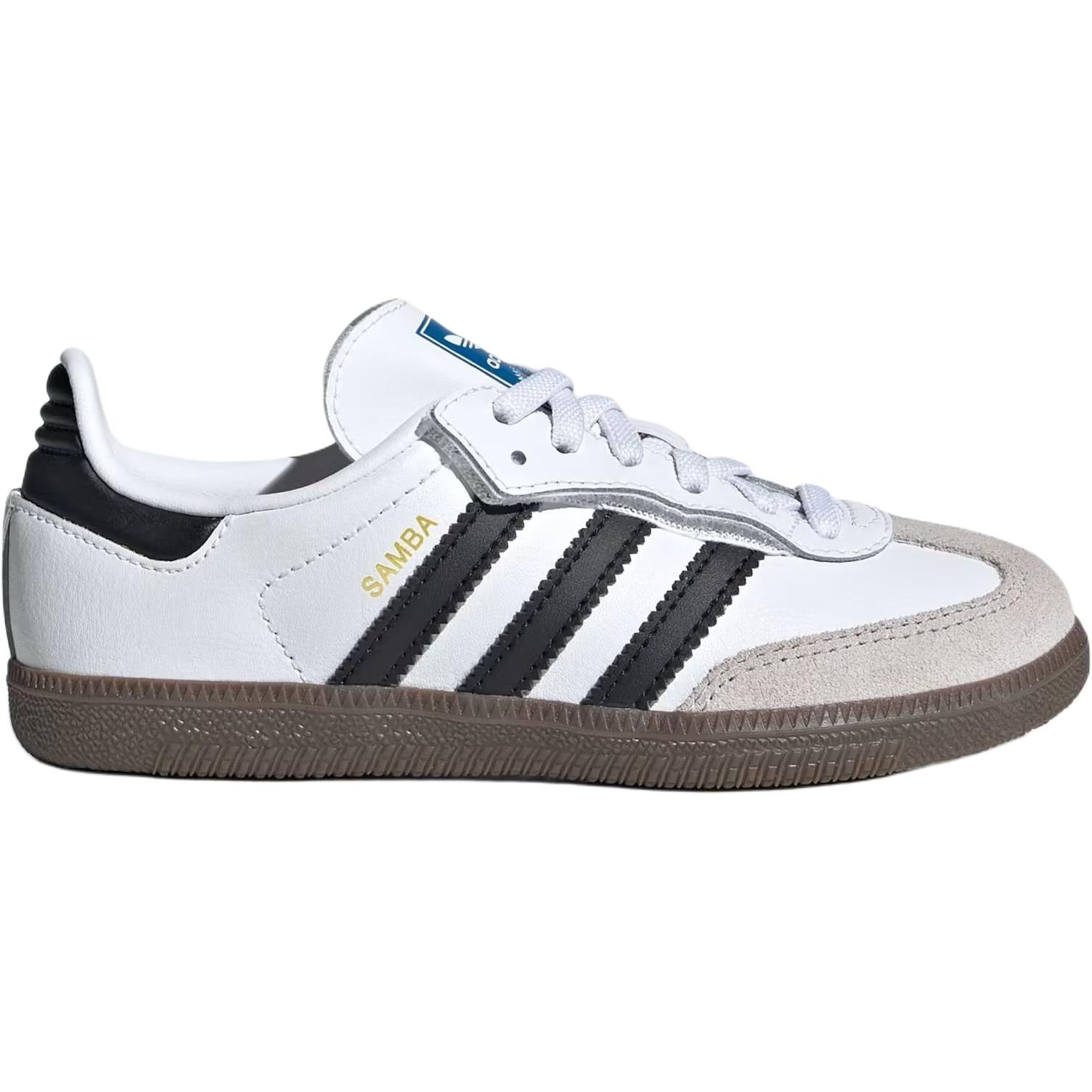 Самба OG детские скейтбординг кроссовки дошкольные Adidas Originals, белый/черный — фото 2