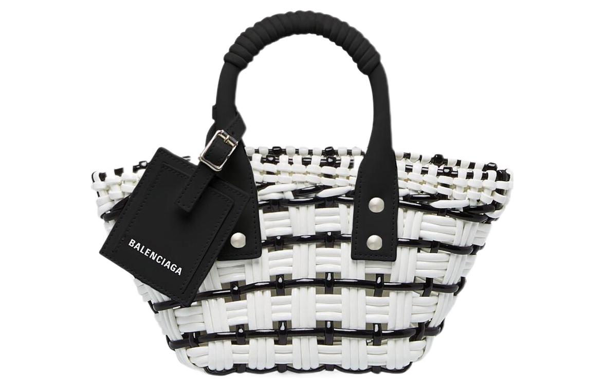 

Сумка через плечо Balenciaga женская черно-белая из кожи коровы