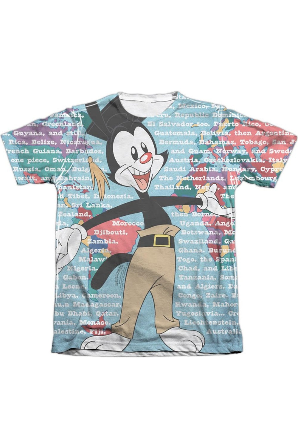 

Футболка Animaniacs Yakko World для взрослых из полиэстера/хлопка с коротким рукавом / футболка Gildan, белый