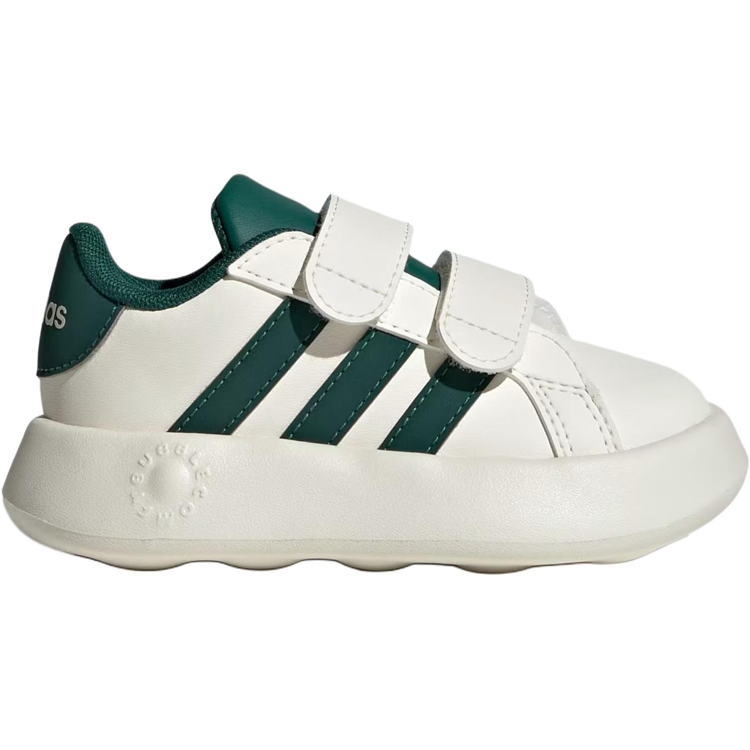 Adidas Grand Court 2.0 низкие детские ботинки white green для малышей — фото 3