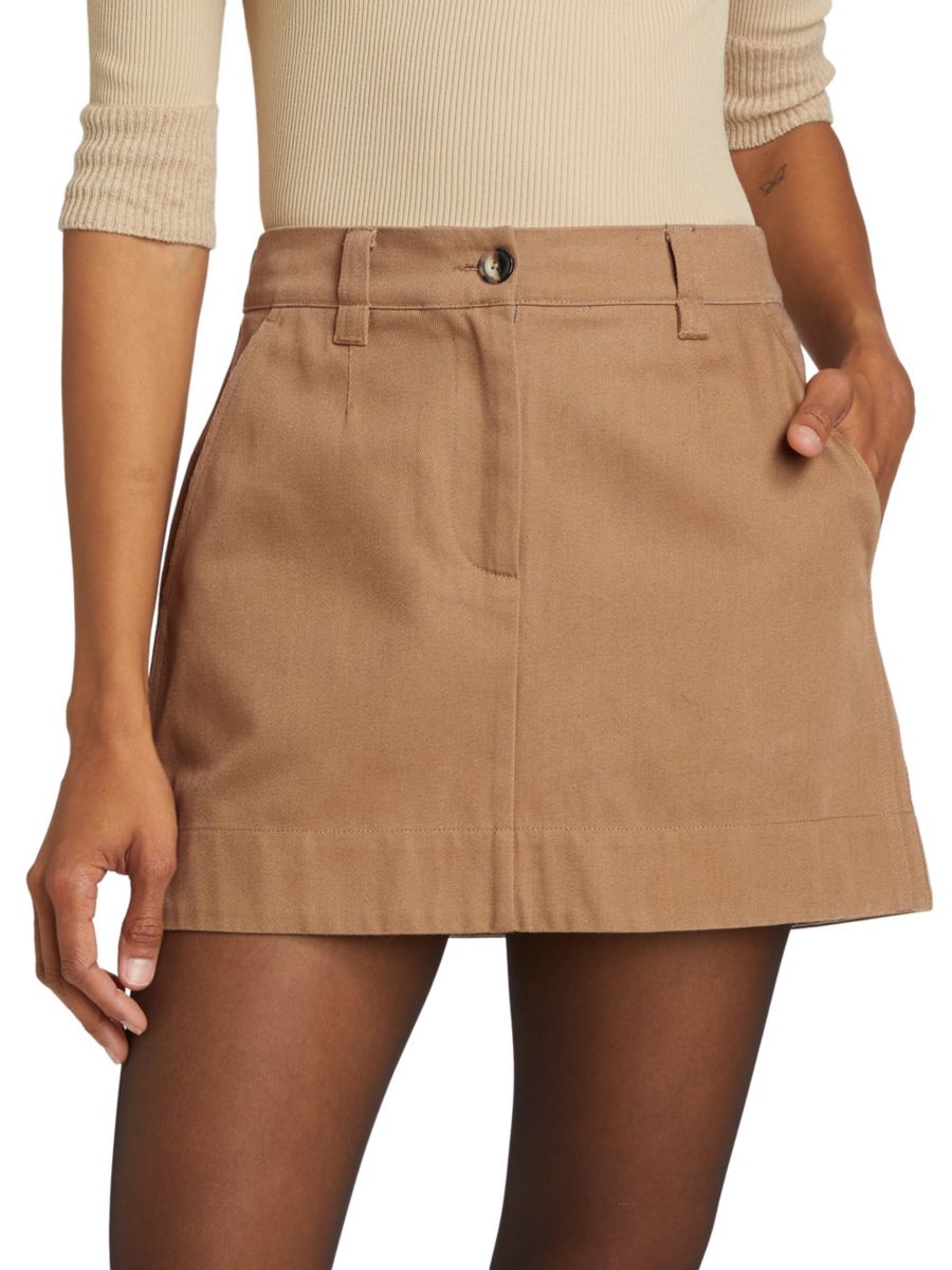 

Мини-юбка из хлопкового габардина Сайлас Proenza Schouler White Label, цвет Dark Birch