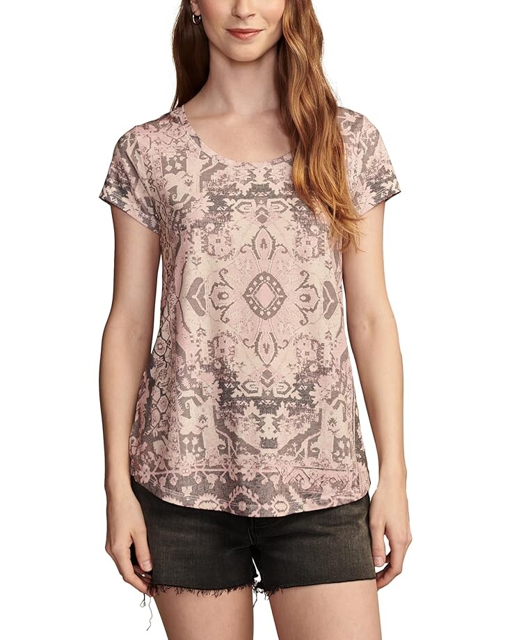 

Футболка Lucky Brand Printed Scoop Neck Tee, цвет Beige Multi