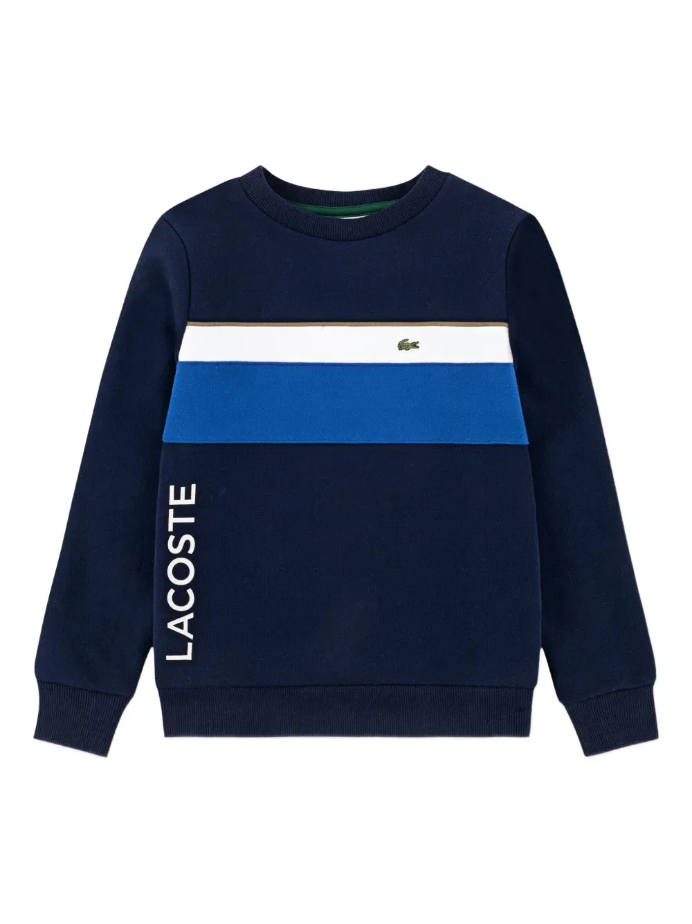 Свитер в полоску с логотипом Lacoste Kids, синий