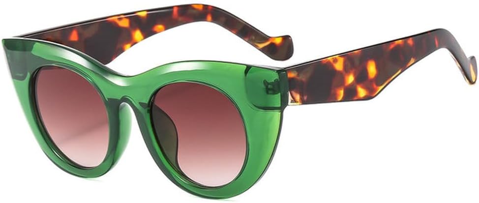 

LVTFCO Модные женские солнцезащитные очки «кошачий глаз» в крупной оправе, мужские солнцезащитные очки в стиле ретро с индивидуальной отделкой и защитой от УФ-излучения UV400, Green