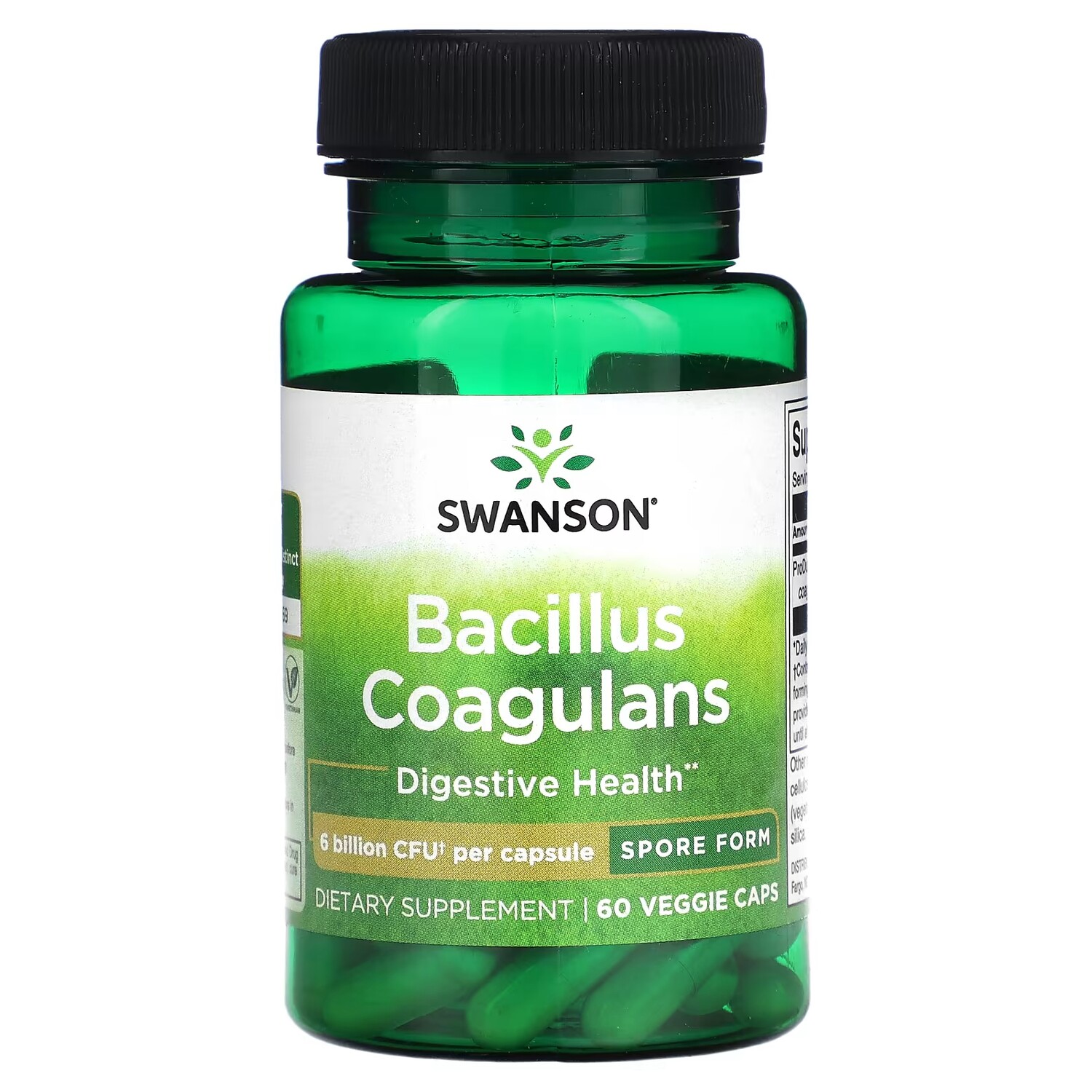 

Добавка Swanson Bacillus Coagulans 6 миллиардов КОЕ, 60 растительных капсул