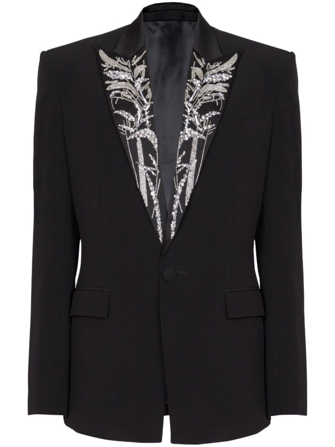 

Balmain однобортный пиджак с вышивкой, черный