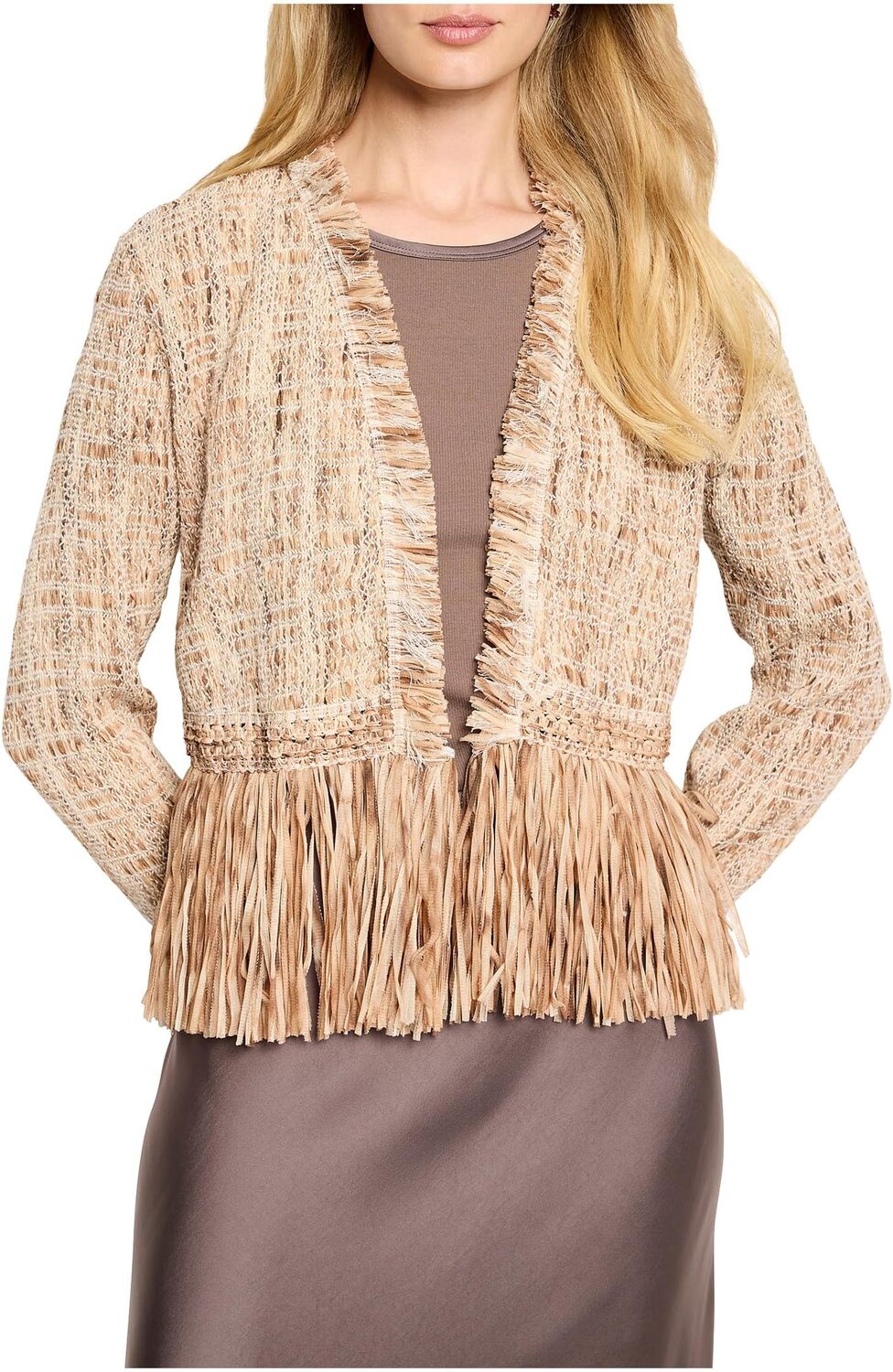 

Куртка NIC+ZOE Cork Fringe Knit Jacket, цвет Neutral Multi