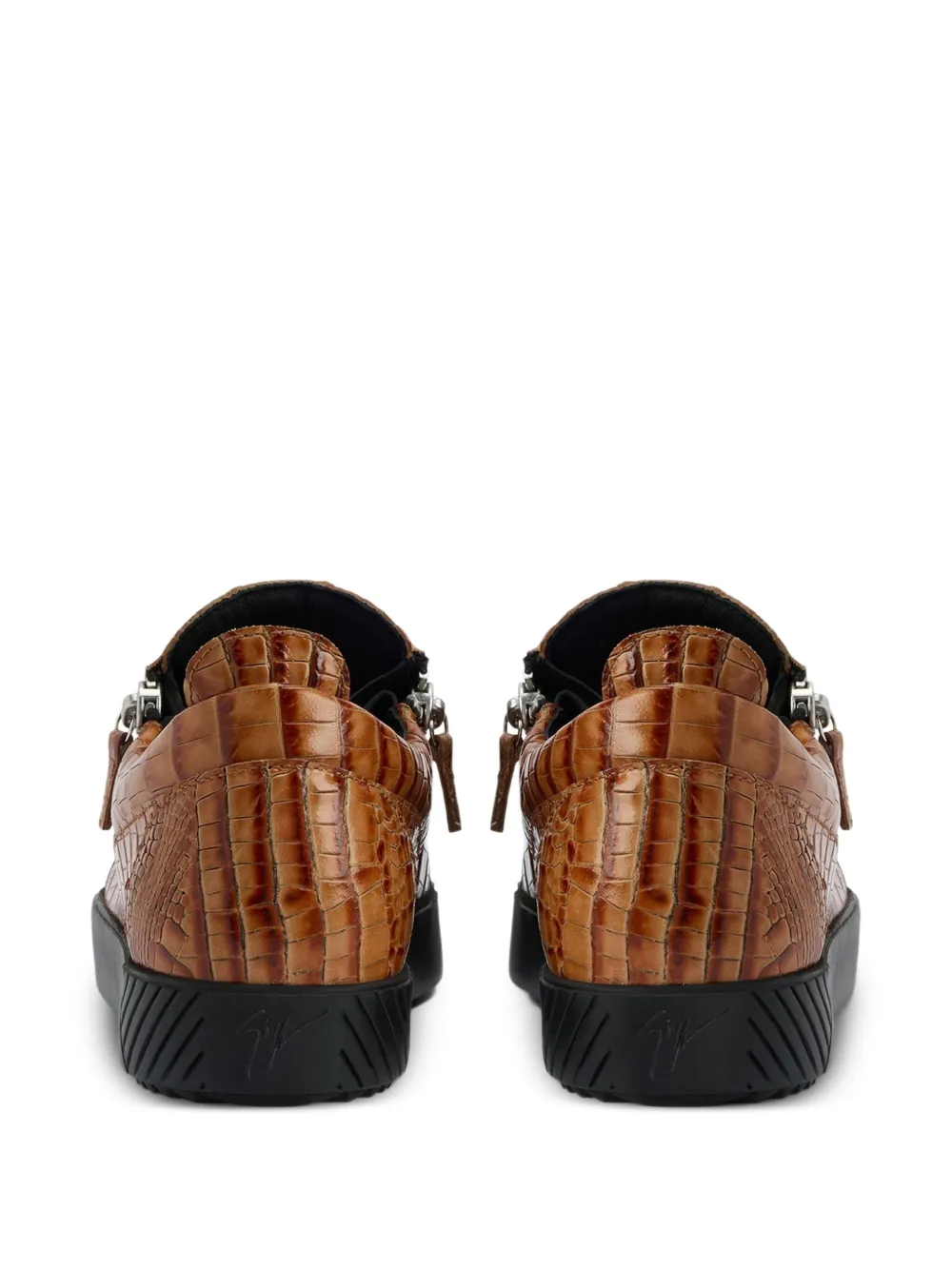 Кеды Frankie с тиснением под кожу крокодила Giuseppe Zanotti, коричневый — фото 3
