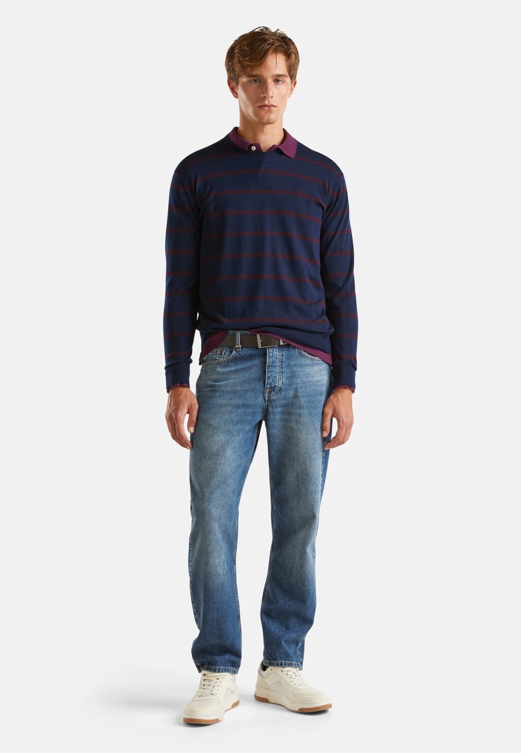 

Джемпер STRIPED United Colors of Benetton, синий