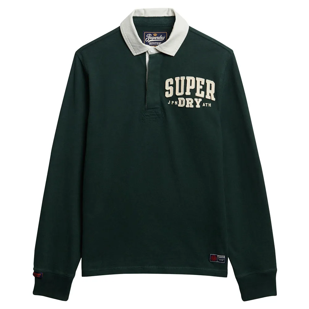 

Поло с длинным рукавом Superdry Vintage Athletic Rugby, зеленый