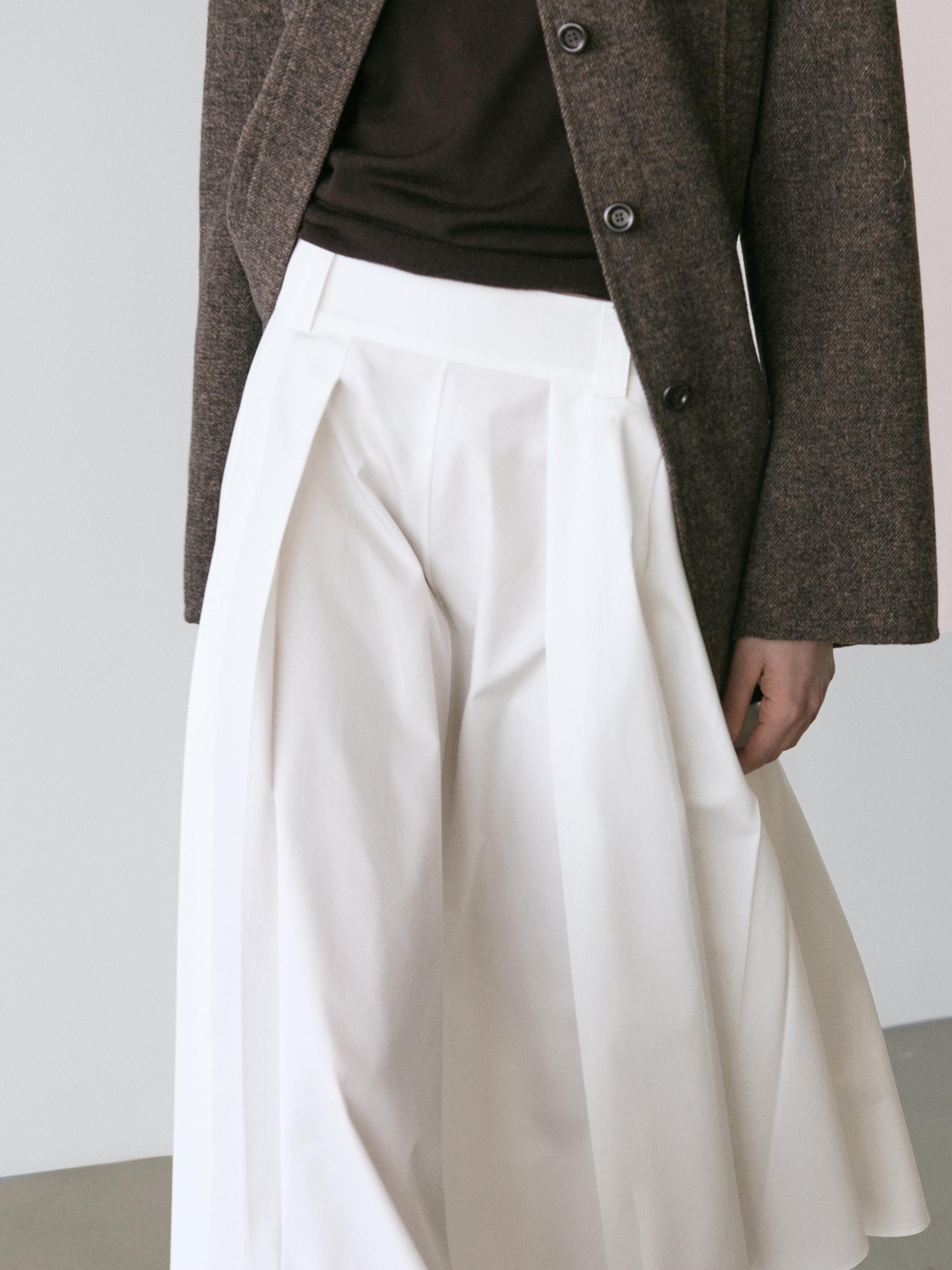 Миди-юбка с деталями под ремень Massimo Dutti, white — фото 3