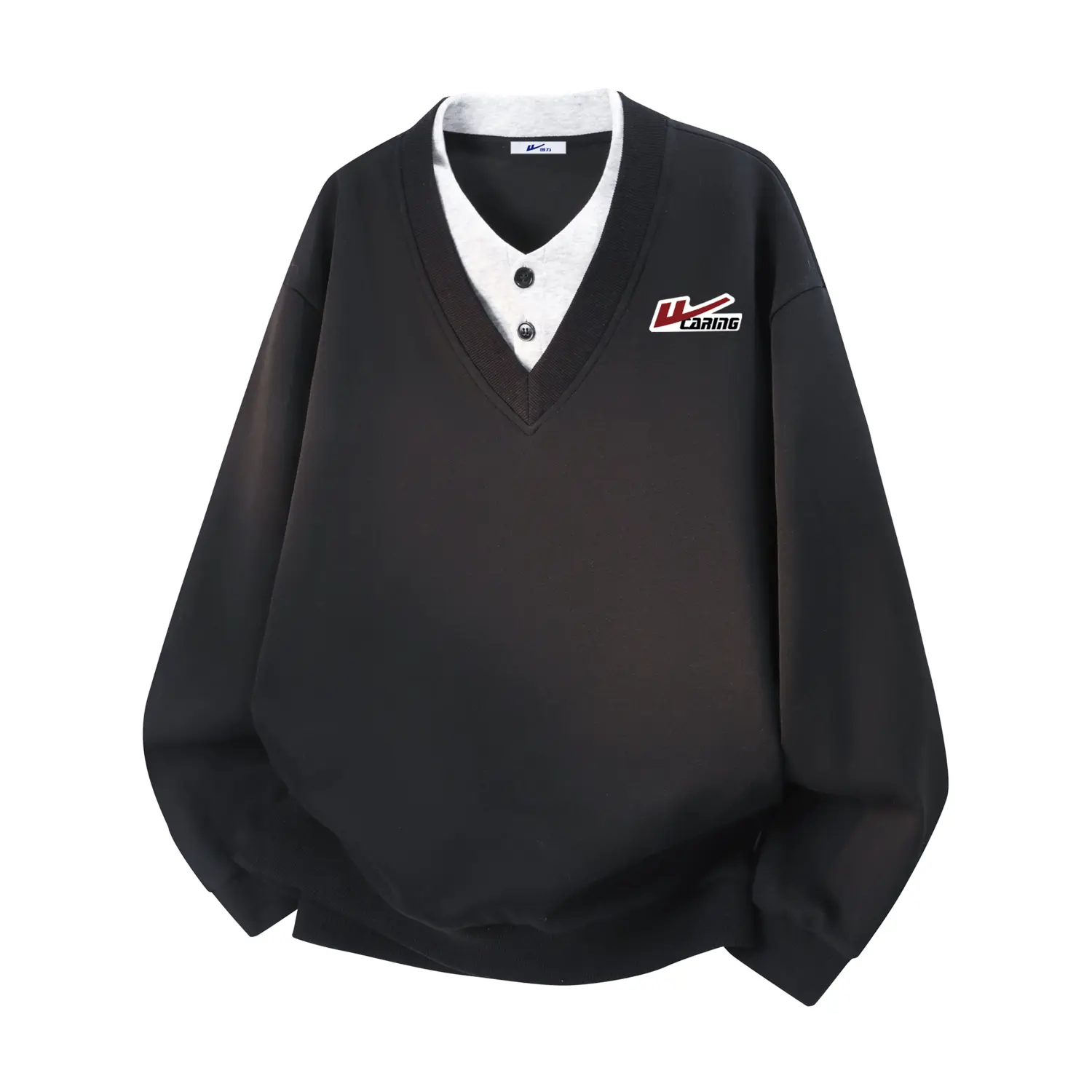 

Свитшот Unisex Crew Neck Moderate Mock Two Piece WARRIOR, черный (diy badge)