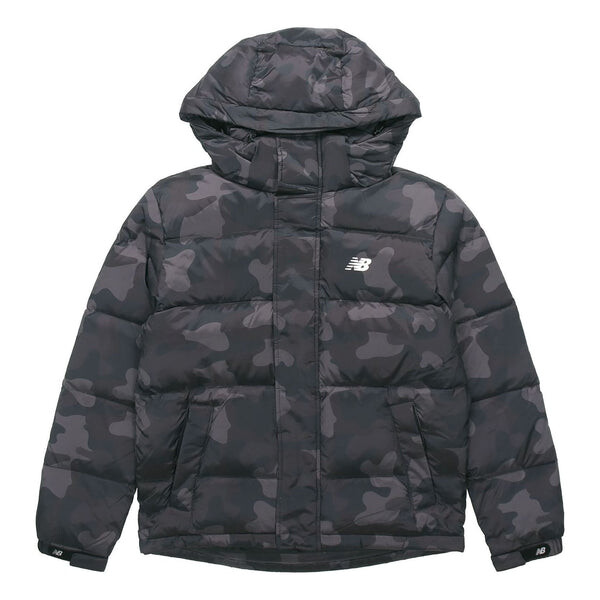 

Куртка зимние камуфляж пуховик New Balance, серый